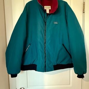 L.L. Bean Vintage 90s Men's XL WarmUp Jacket Teal/Maroon Made in Portland ME